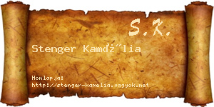 Stenger Kamélia névjegykártya